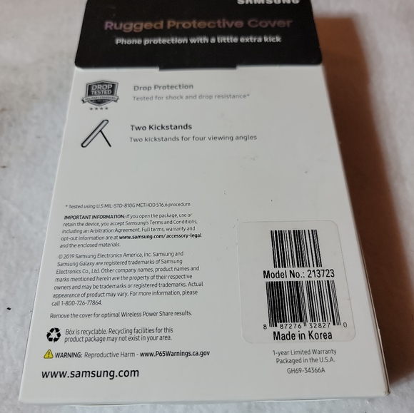 Samsung Rugged Protective Cover For Galaxy S10 - Navy blue, Kickstand case - Picture 2 of 2